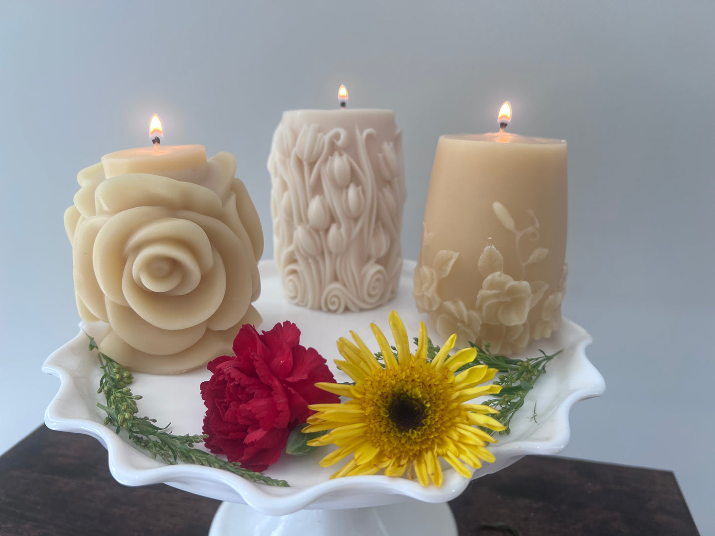 Floral Pillar Candle