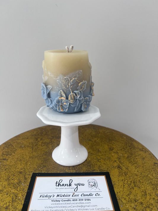 Floral Pillar Candle