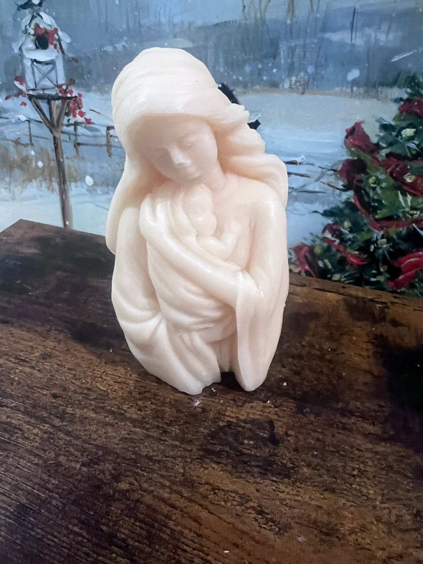 Mary & Baby Jesus Pillar Candle